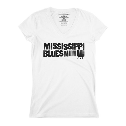 Grungy Mississippi Blues V-Neck T Shirt - Women's