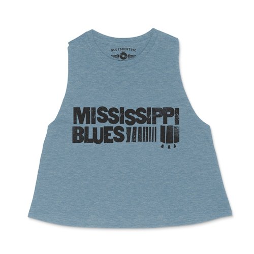 Grungy Mississippi Blues Racerback Crop Top - Women's