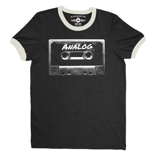 Black and White Analog Tape Ringer T-Shirt