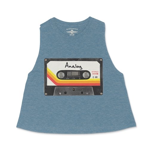80s Analog Tape Racerback Crop Top - Women's