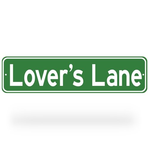 Lover's Lane Street Sign - Green
