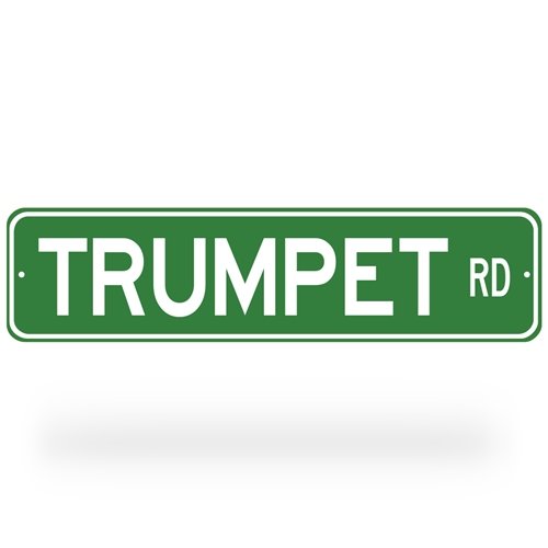 Trumpet Rd Street Sign - Green