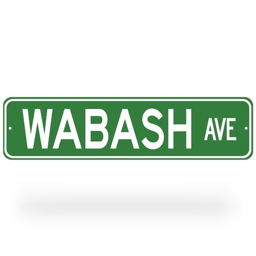 Wabash Ave Street Sign - Green