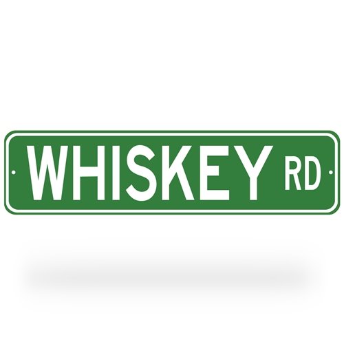 Whiskey Road Street Sign - Green