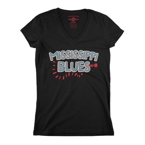 Mississippi Blues V-Neck T Shirt - Women's