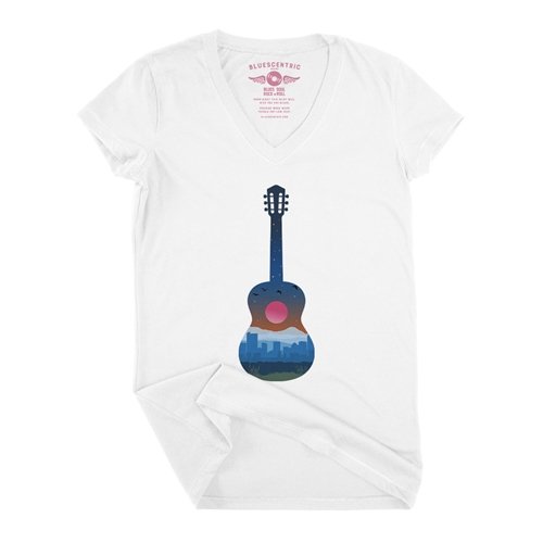 Guitar City V-Neck T Shirt - Women's