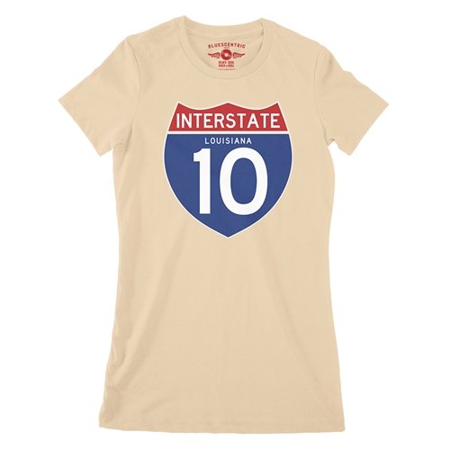Interstate 10 Louisiana Ladies T Shirt - Relaxed Fit