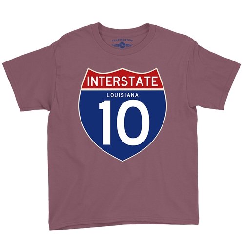 Interstate 10 Louisiana Youth T-Shirt - Lightweight Vintage Children & Toddlers