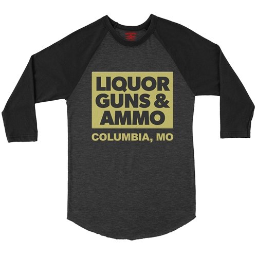 Liquor Guns and Ammo Baseball T-Shirt