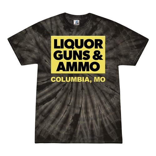 Liquor Guns & Ammo Tie-Dye T-Shirt - Black