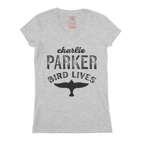 Charlie Parker Bird Lives V-Neck T Shirt - Women's
