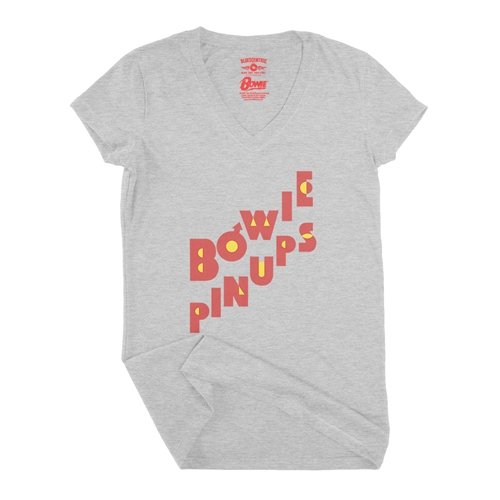 David Bowie Pinups Logo V-Neck T Shirt - Women's