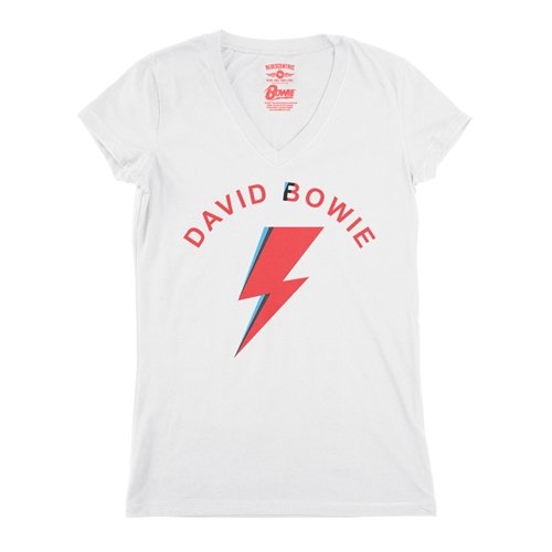 Retro David Bowie V-Neck T Shirt - Women's