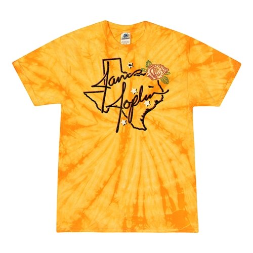 Janis Joplin Texas Rose Tie-Dye T-Shirt -Yellow