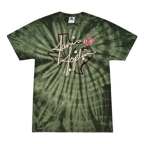 Janis Joplin Texas Rose Tie-Dye T-Shirt - Green