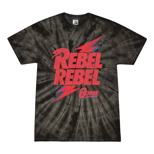 Rebel Rebel Bowie Logo Tie-Dye T-Shirt - Black