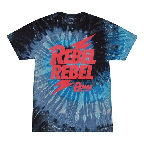 Rebel Rebel Bowie Logo Tie-Dye T-Shirt - Blue