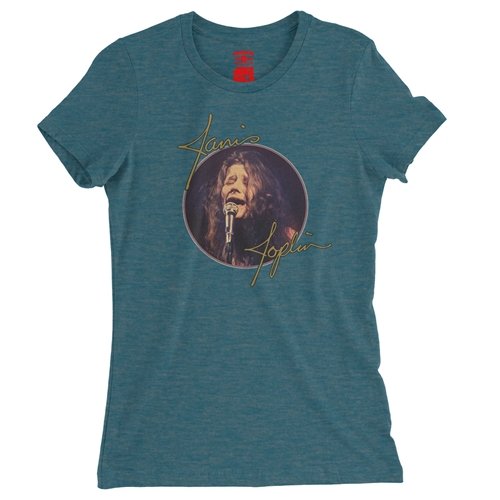 Janis Joplin Singing Ladies T Shirt - Relaxed Fit