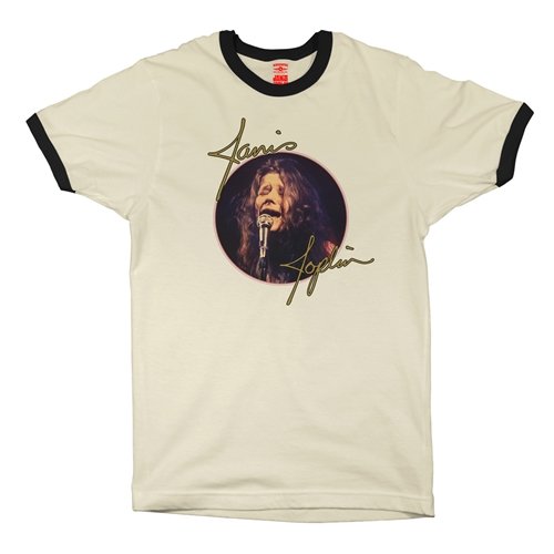 Janis Joplin Singing Ringer T-Shirt