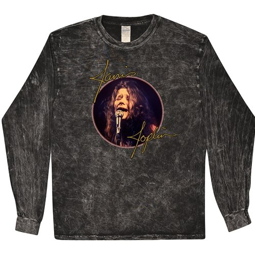Janis Joplin Singing T-Shirt - Black Mineral Wash