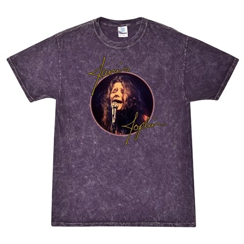 Janis Joplin Singing T-Shirt - Purple Mineral Wash