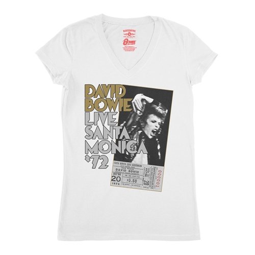 David Bowie Santa Monica V-Neck T Shirt - Women's