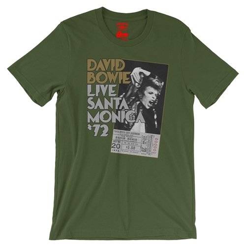 David Bowie Santa Monica T-Shirt - Lightweight Vintage Style