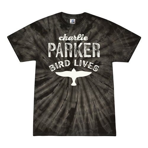 Charlie Parker Bird Lives Tie-Dye T-Shirt - Black