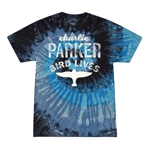 Charlie Parker Bird Lives Tie-Dye T-Shirt - Blue
