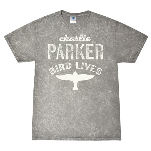 Charlie Parker Bird Lives T-Shirt - Grey Mineral Wash