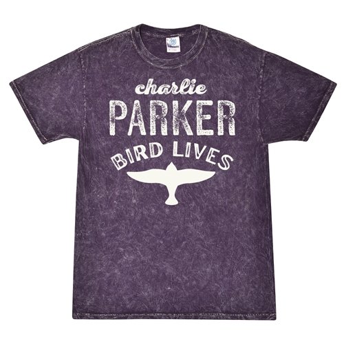 Charlie Parker Bird Lives T-Shirt - Purple Mineral Wash