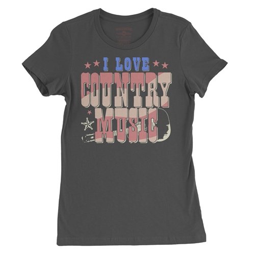 I Love Country Music Ladies T Shirt - Relaxed Fit