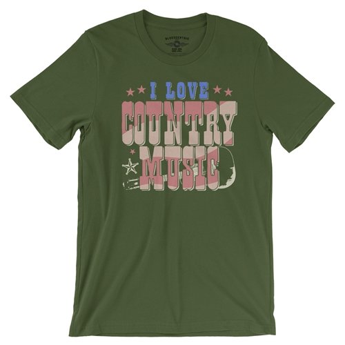 I Love Country Music T-Shirt - Lightweight Vintage Style