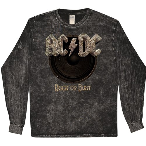 AC/DC Rock or Bust Long Sleeve T-Shirt - Black Mineral Wash