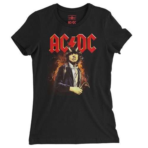 AC/DC Angus Ladies T Shirt - Relaxed Fit