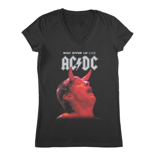 AC/DC Stiff Upper Lip Live V-Neck T Shirt - Women's