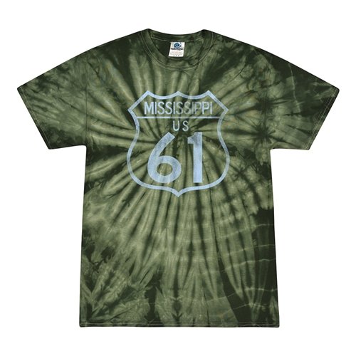 Mississippi Highway 61 Tie-Dye T-Shirt - Green
