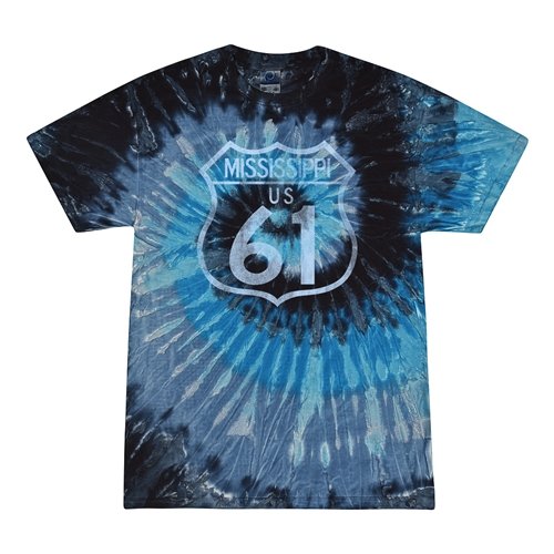 Mississippi Highway 61 Tie-Dye T-Shirt - Blue