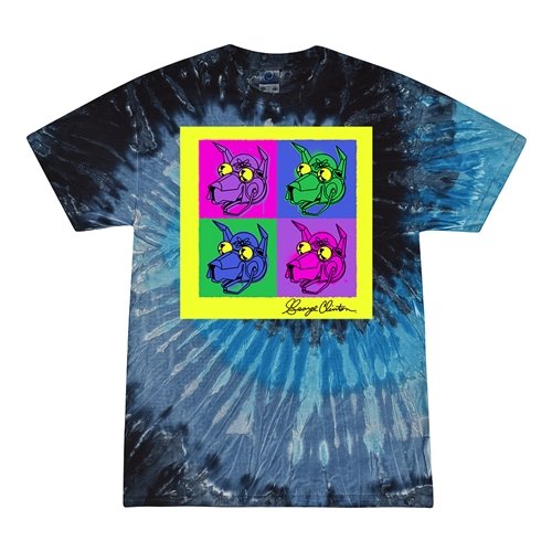 George Clinton Pop Culture Tie-Dye T-Shirt - Blue