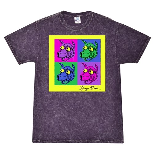 George Clinton Pop Culture T-Shirt - Purple Mineral Wash