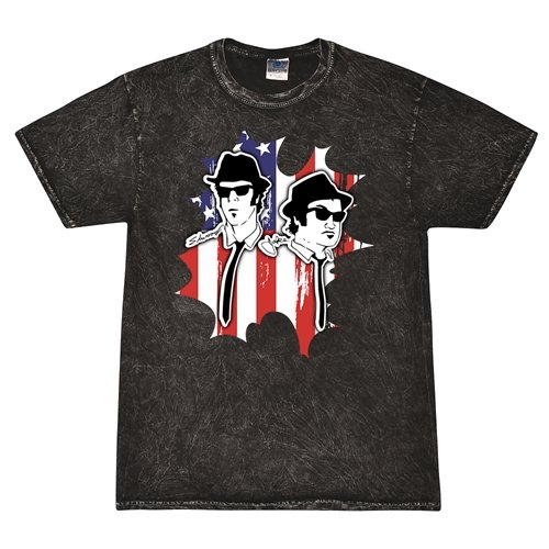 Patriotic Blues Brothers T-Shirt - Black Mineral Wash
