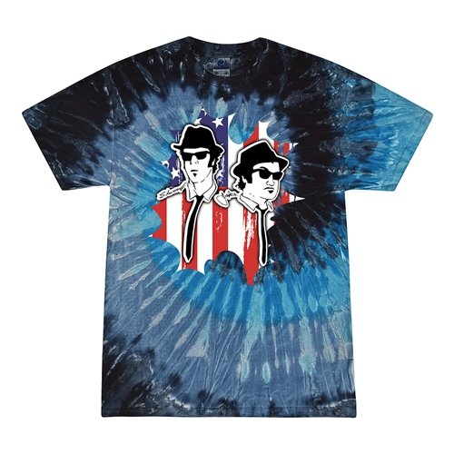 Patriotic Blues Brothers Tie-Dye T-Shirt - Blue