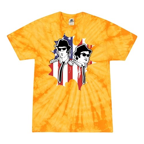 Patriotic Blues Brothers Tie-Dye T-Shirt - Yellow