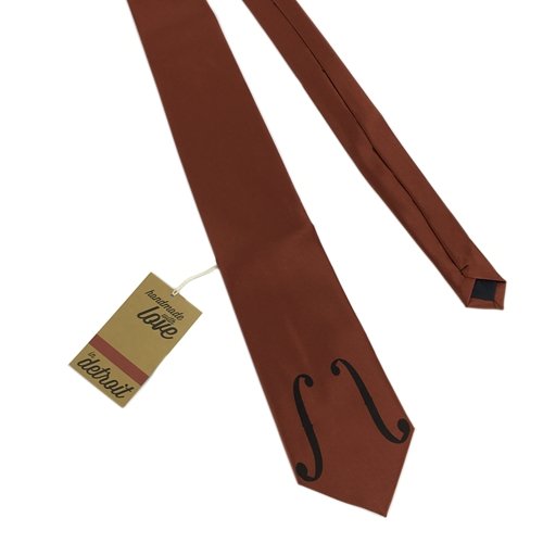 Violin or Guitar F-Hole Tie - Rust Colored