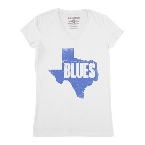 Texas Blues V-Neck T Shirt - Women's