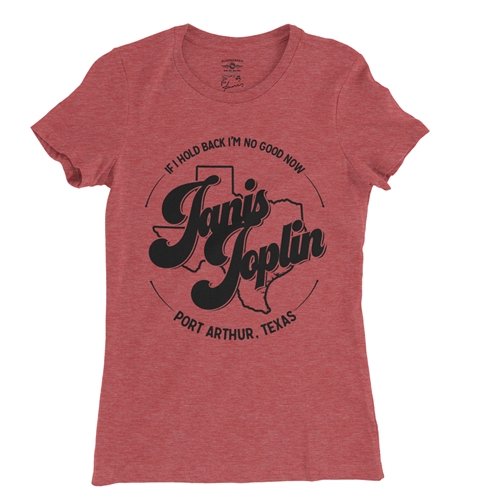Janis Joplin Port Arthur Texas Ladies T Shirt - Relaxed Fit