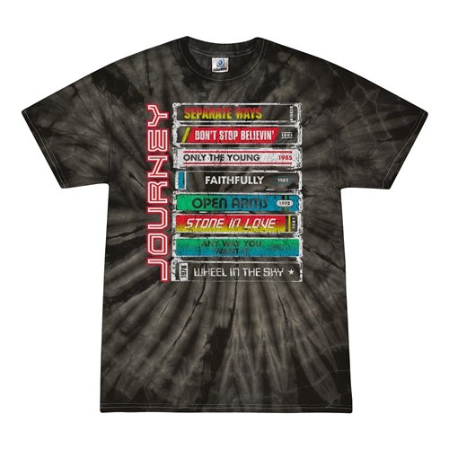 Journey Tape Stack Tie-Dye T-Shirt - Black