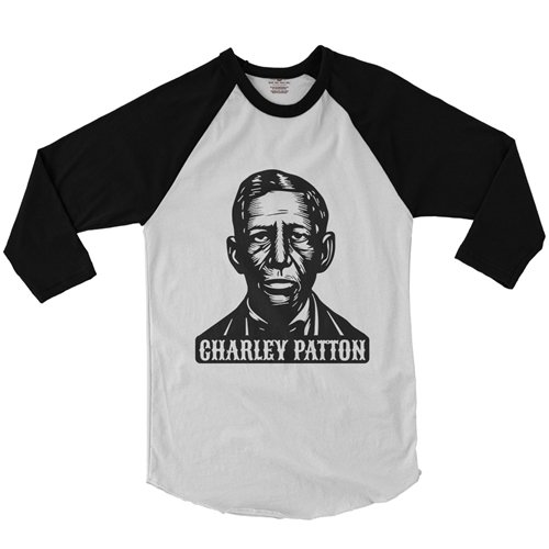 Charley Patton Wood Cut Baseball T-Shirt