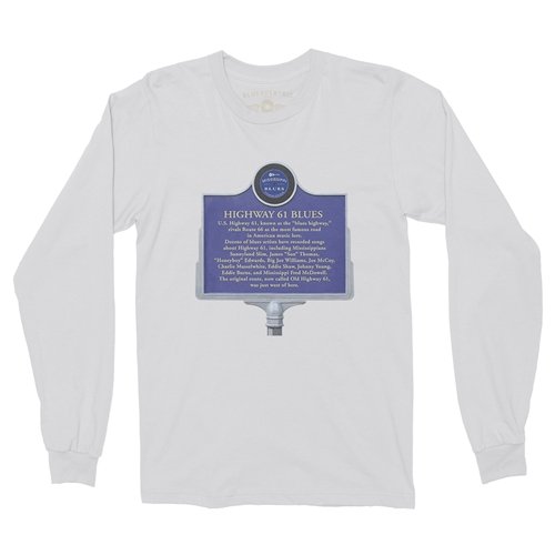 Highway 61 Mississippi Blues Trail Long Sleeve T-Shirt