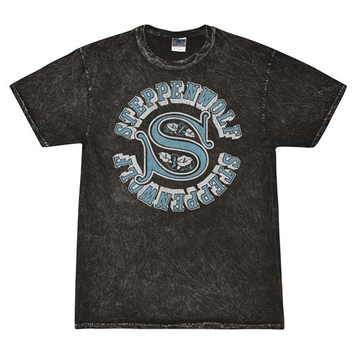 Steppenwolf Round Logo T-Shirt - Black Mineral Wash